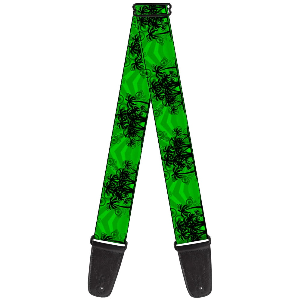 Buckle-Down Guitar Strap, Palm Trees Greens Black, 2 Inches Wide