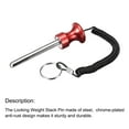 thumbnail image 3 of Uxcell 8mm x 80mm Weight Stack Pin with Pull Rope Magnetic Strength Training Equipment Accessories Red 2 Pack, 3 of 5