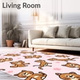 thumbnail image 2 of ODIKA 6'x9' Machine Washable Non-Slip Area Rug, Whimsical Leopard Spots With Playful Cartoon Motifs High Traffic Rug, Pink, 724769, 2 of 5