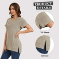 thumbnail image 4 of TEMOFON Tops for Women Short Sleeve Shirts Round Neck Tops Casual Short Sleeve for Women Tunic Tops Trendy Loose Ladies Shirts Blouses, 4 of 7