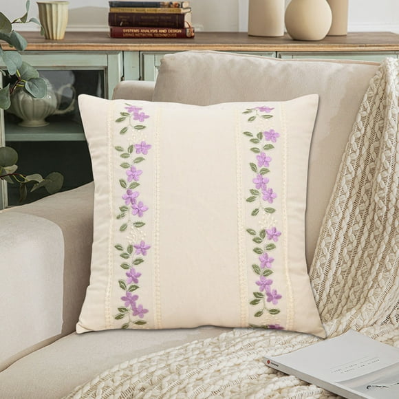 TopLLC pillowcase Housse de Coussin Coussins Brodés Coussins Fleur Rose Coussins Canapé Lits Soutien Lombaire Simple Taies d'Oreiller Cadeaux de Vacances Polyester