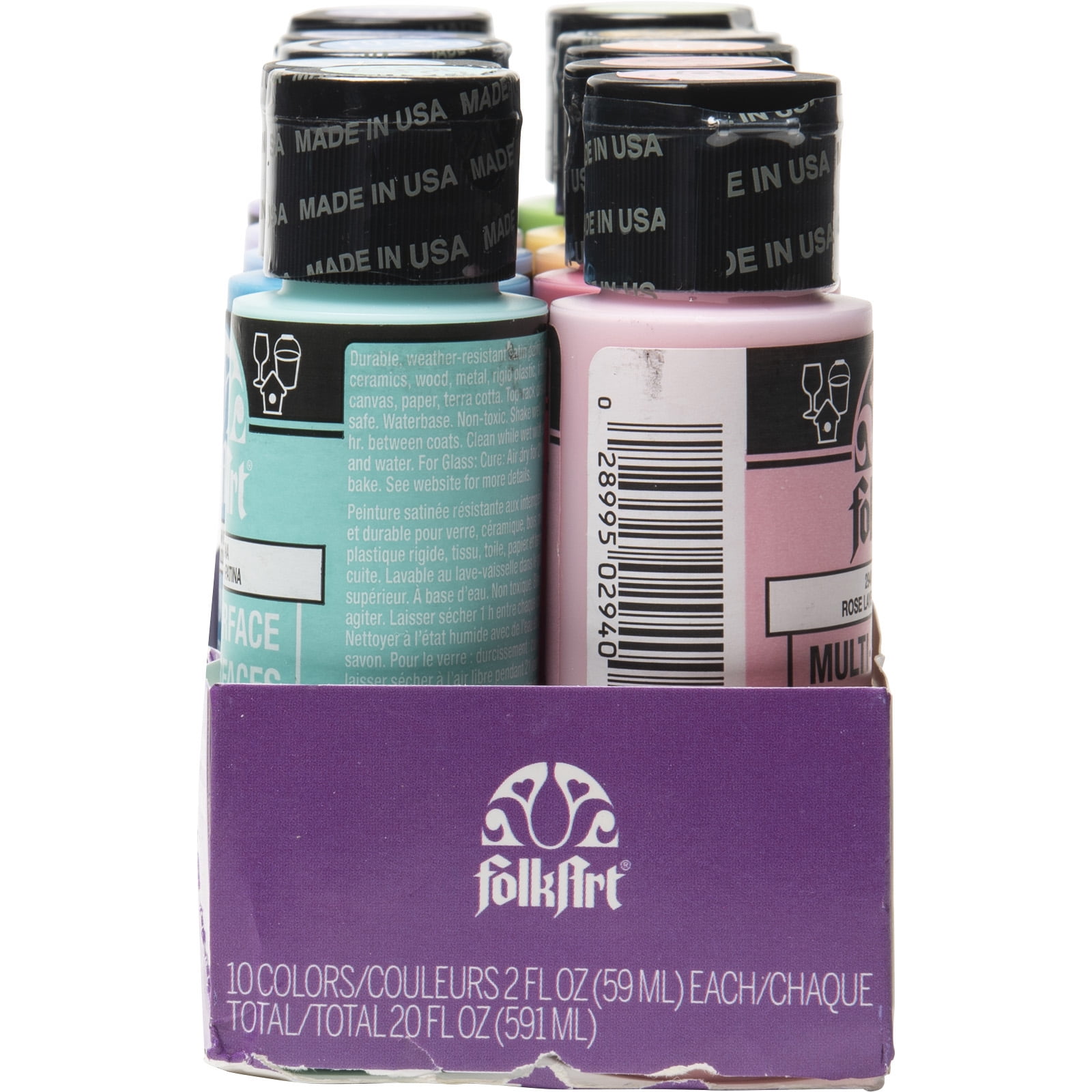 FolkArt Brights Multi-Surface Acrylic Paint Set, 6 Packs: 10 ct. (60 total)