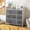 thumbnail image 4 of Costway 7-Drawer Dresser for Bedroom Chest of Drawers with 2 Large Fabric Bins White, 4 of 10