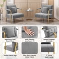 thumbnail image 6 of Yaheetech Oversized Velvet Accent Armchair with Gold Metal Frame, Light Gray, 6 of 7