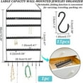thumbnail image 4 of Wall Hanging Jewelry Organizer Earring Necklace Holder with Hanging Hooks for Earrings Necklaces Bracelets for DIY, 4 of 9