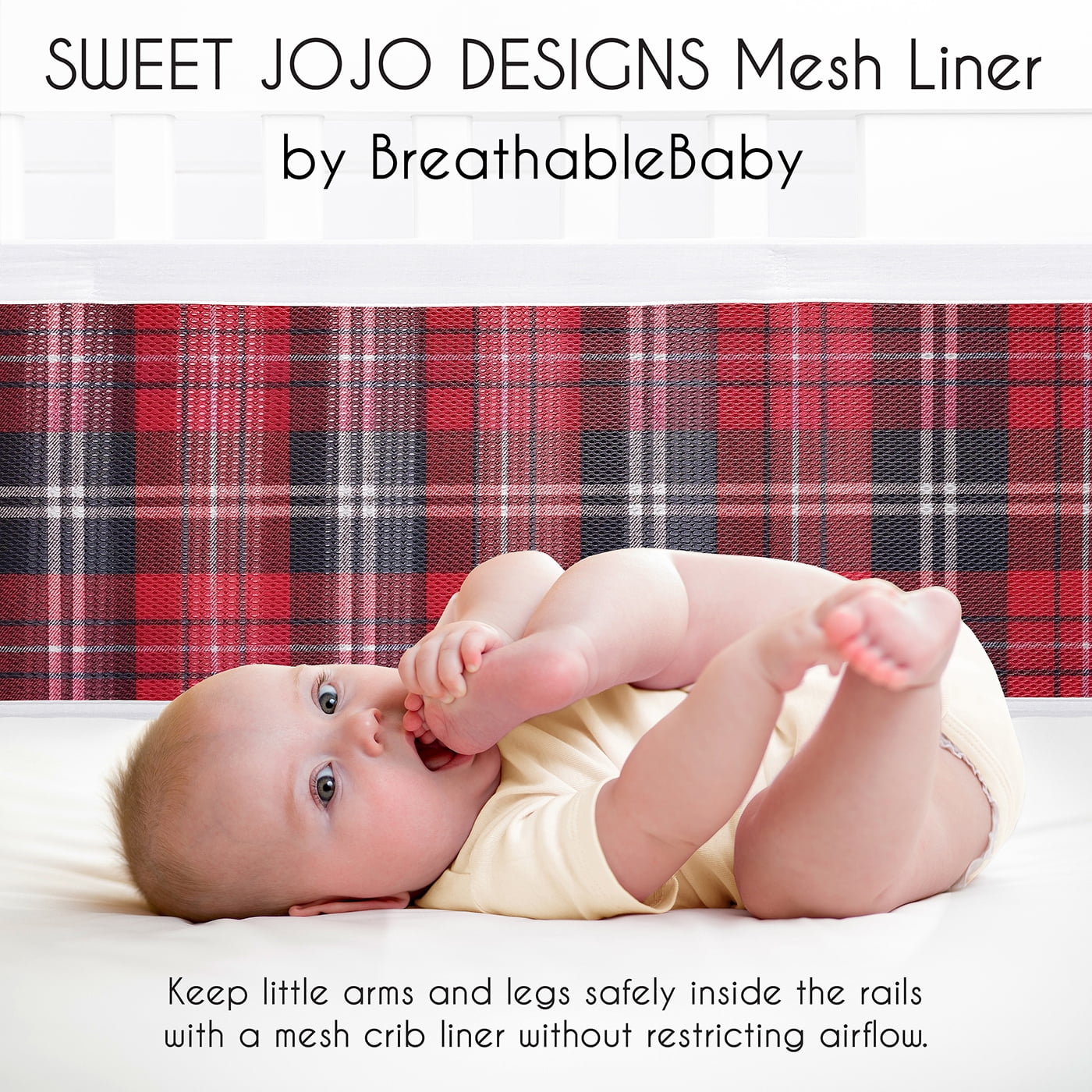 Sweet Jojo Designs + BreathableBaby Rustic Patch Boy Breathable Mesh Crib Liner