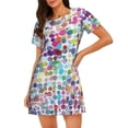 thumbnail image 1 of Easygdp Chemise de Nuit à Pois Aquarelle Colorée pour Femmes Manches Courtes Chemise de Nuit Décontractée Imprimée, 1 of 6