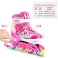thumbnail image 3 of XMBT Patins en Ligne Ajustables à Bottes Souples avec Roues Lumineuses - Rose, Taille P (Convient aux CN31-34) - Système de Protection Triple, Matériau Respirant, et Freins Commutables pour Enfants, 3 of 6
