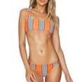 thumbnail image 1 of Ensemble de Bikini à Rayures pour Femmes, Maillot de Bain Aguichant avec Banc, 1 of 3