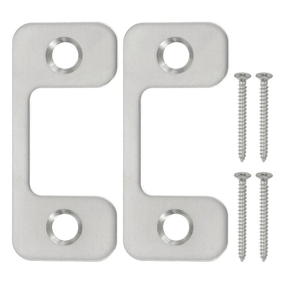 Uxcell Adjustable Door Strike Plate with Screws Stainless Steel for Electronic Locks Silver