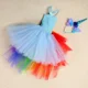 thumbnail image 3 of Vestido de tutú de unicornio y poni para niñas, vestido de tren arcoíris para fiesta de cumpleaños de niños, disfraces de princesa elegantes para niñas, disfraces de Halloween para niños, 3 of 5