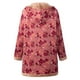 thumbnail image 5 of Abrigo de mujer Moda mujer abrigo de invierno estampado floral forro polar con capucha manga larga chaqueta cálida de bolsillo de un solo pecho 1 1, 5 of 5