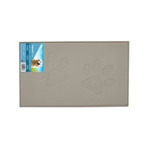 Vibrant Life Foam Dog Bowl Mat, Paw Print, Oatmeal, 1 Ct