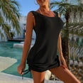 thumbnail image 2 of FhsagQ Cover Up for Women Crotchless Panties Women's Solid Color Drawstring Hem Backless Beach Dress Knit Maxi Dress Cover Up for Women Plus Size Blue with Matching Robe Black One Size, 2 of 6