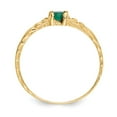 thumbnail image 2 of 14K Yellow Gold Ring Band Birthstone (05) May Emerald Green, Size 6, 2 of 5