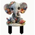 thumbnail image 2 of Elefante plano en 2D de acrílico para jardín, insertable y desmontable, decoración de jardín, decoración de jardinería, diseño de escena., 2 of 8