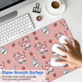 thumbnail image 4 of Long Mouse Pads for Desk,Pink Cow Milk Strawberry Pattern Desk Mats on Top Of Desks, Desk Mouse Pad Extra Large with 3mm Non-Slip Base and Stitched Edge for Gaming,Office,Work,Home 31.5"x11.8", 4 of 6