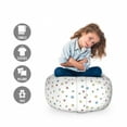 thumbnail image 2 of 90s Storage Toy Bag Chair, Colorful Mosaic Pattern with Geometric Shapes in Memphis Style Doodle Print, Stuffed Animal Organizer Washable Bag, Large Size, Blue Green, by Ambesonne, 2 of 3