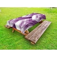 thumbnail image 1 of Abstract Outdoor Tablecloth, Trippy Digital Shapes Stylized Curved Lined Pattern Artistic Modern Illustration, Decorative Washable Fabric Picnic Tablecloth, 58 X 120 Inches, Violet White, by Ambesonne, 1 of 2