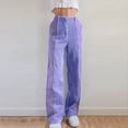 thumbnail image 2 of TRUBKH Corduroy Pants Women Straight Leg Pants Women Womens Cargo Pants with Pockets Pants for Women Trendy Vintage Pants Plus Size Cargo Pants Cargo Sweatpants Purple 3xl, 2 of 9