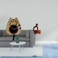 thumbnail image 2 of Reloj de pared decorativo con forma de gato, reloj de pared de madera moderno, reloj colgante, figura abstracta de resina acrílica con forma de pensad, 2 of 8