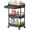 Black, variant on Cshidworld 3 Tier Rolling Utility Cart with Drawer, Storage Organizer with Shelf & Lockable Wheels, Storage Cart for Kitchen Bathroom Living Room Office, Storage Shelves Organizer Cart, Black