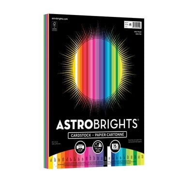 Astrobrights Color Cardstock, 8.5" x 11", 65 lb./176 Gsm, Spectrum Assortment, 75 Sheets