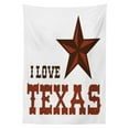 thumbnail image 3 of Ambesonne Texas Star Tablecloth Rectangular Table Cover, Western Motif Words, 60"x90", Dark Brown and Brown, 3 of 4