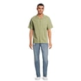 thumbnail image 2 of No Boundaries Men's and Big Men's Cotton Crinkle Button Front Shirt with Short Sleeves, Sizes XS-3XL, 2 of 5