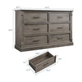 thumbnail image 4 of Home Farmhouse 6 Drawer Dresser for Bedroom, Rustic Wood Chest of Drawers with Metal Handles, Large Double Dresser TV Stand, Storage Dressers Organizer for Living Room, Nursery, 4 of 7