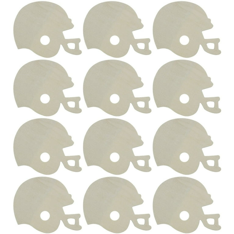 4 inch cut out football helmet 4 Inch Unfinished Wooden Football Helmet Shapes, Pack of 24, Ready to  Decorate
