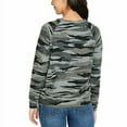 thumbnail image 2 of Buffalo Jeans Women's Printed Cozy Streetwear Top, Heather Gray Camo (Medium), 2 of 3