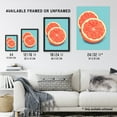 thumbnail image 3 of Sliced Grapefruit Duotone Painting Vibrant Blue Orange Kitchen Artwork Art Print Framed Poster Wall Decor 12x16 inch, 3 of 5