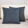 thumbnail image 1 of Cterwk - Juego de 2 fundas de almohada de lino, suave, con cremallera, para sofá, cama, patio, color azul marino, 1 of 5