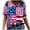 Blue, variant on IROINNID 4th of July T-Shirt For Women Casual Summer Tops V-Neck July 4th Women Tops