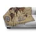 thumbnail image 3 of Map Soft Flannel Fleece Throw Blanket, Hand Drawn Sketch Retro World Atlas Lettering Old Historic Artwork Print, Cozy Plush for Indoor and Outdoor Use, 50" x 70", Brown and Sand Brown, by Ambesonne, 3 of 6