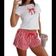 thumbnail image 1 of Conjunto de Pijama para Mujer Y2K, Conjunto de Pijama para Niña, Camiseta de Corta, Top Corto Estampado y Pantalones Cortos, Conjunto de Pijama de 2 Piezas. S, 1 of 10