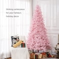 thumbnail image 4 of 7.5 Foot Pink Flocked Christmas Tree with 500 Warm White Pre-Lit LED Lights, 1346 Branch Tips for Holiday Party Decor, 4 of 6