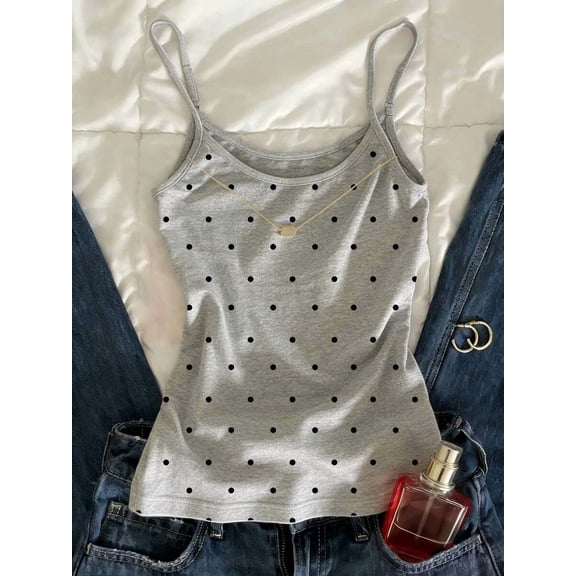 SUSHA Women's Polka Dot Print Camisole Summer Casual Tank Top Multiple Colors Can Be Selected