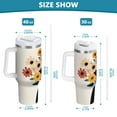 thumbnail image 6 of Yayeee 40oz Stainless Steel Tumbler with Straw and Handle Double-Wall Insulated Travel Water Bottle, Black Flowers, 6 of 8