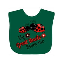 Inktastic My Great Uncle Loves Me with Cute Ladybugs Boys or Girls Baby Bib