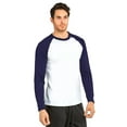 thumbnail image 4 of DailyWear Mens Casual Long Sleeve Plain Baseball Cotton T Shirts, Navy White, Large, 4 of 4
