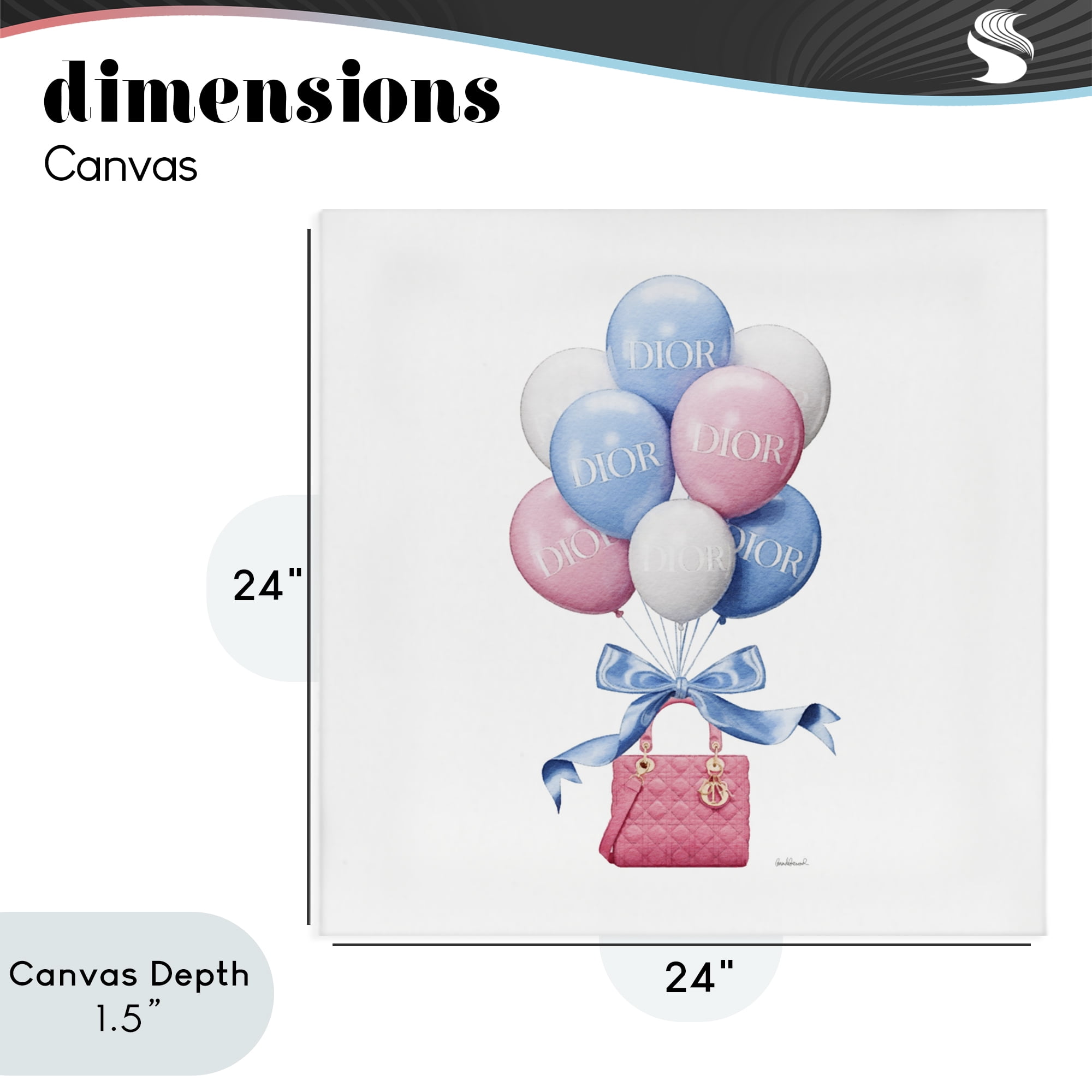 Stupell Industries Pink & Blue Handbag Balloons Canvas Wall Art, design by Amanda Greenwood