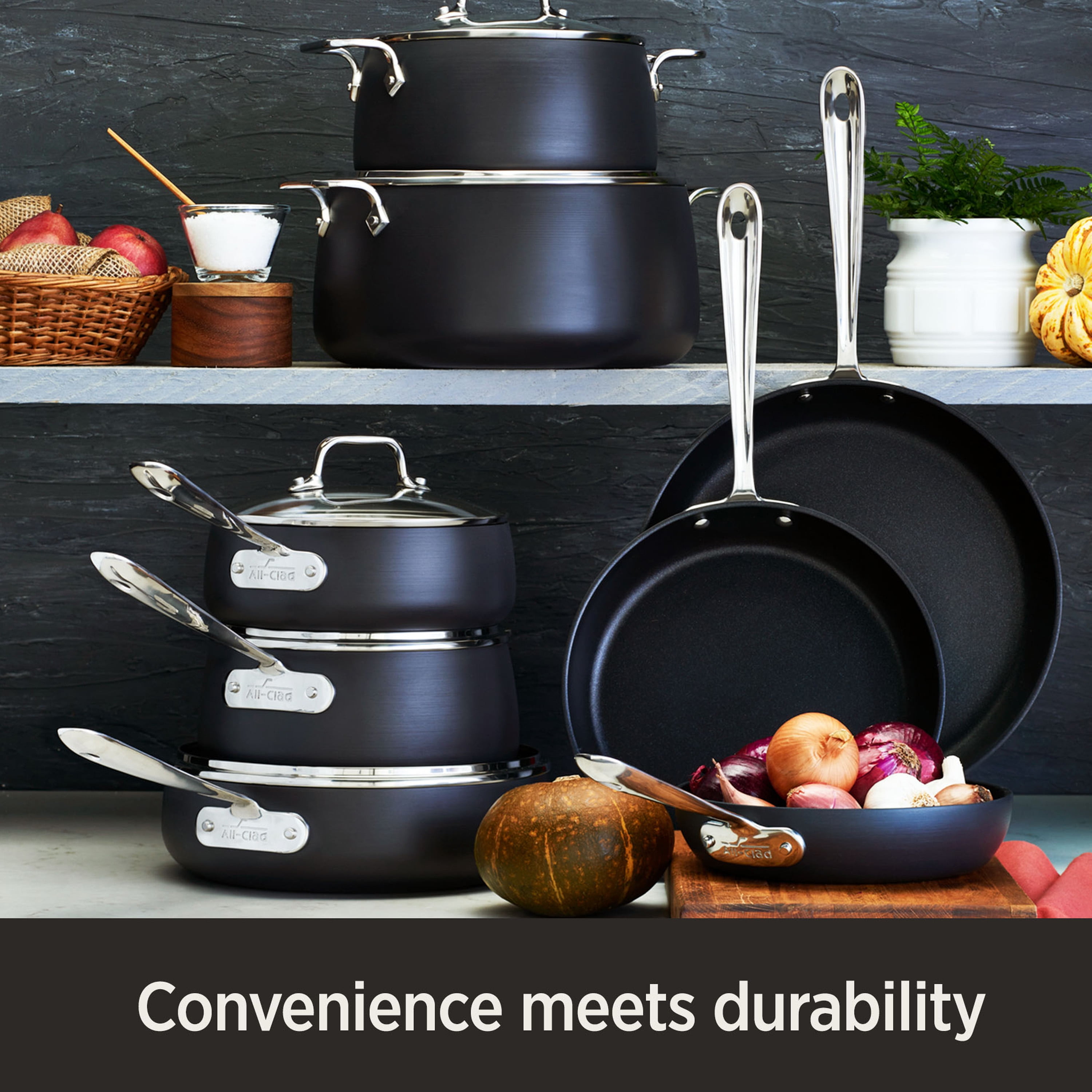 All-Clad ステンレスフライパン 10インチ・8インチ　2個セット Amazon.com: All-Clad HA1 Hard Anodized Non Stick Fry Pan Set