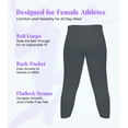 thumbnail image 3 of Exxact Sports Womens Softball Pants Knicker/Yoga Style Knee Length, 4-Way Stretch Low Rise Softball Pants for Women - (AL, Charcoal), 3 of 7