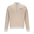 thumbnail image 3 of SDNall Men's Color-Blocked Stand Collar Waffle Knit Long Sleeve Top – 1/4 Zip Casual Pullover Shirt, 3 of 8