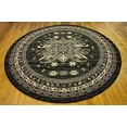 thumbnail image 3 of Unique Loom Taftan Collection Geometric Tribal Round Rug, 8 Feet, Black/Gray, 3 of 5