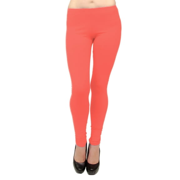 Vivian's Fashions Extra Long Leggings - Cotton, Misses Size (Coral, 2X)