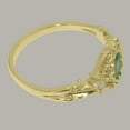 thumbnail image 5 of LBG British Made 14k Yellow Gold Natural Emerald & Opal Womens Promise Ring - 33 size options - Size 8.25, 5 of 8