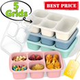 thumbnail image 2 of Nueva lonchera de paja de trigo, resistente al calor, a prueba de fugas, vajilla, caja de frutas, caja bento de plástico de 5 compartimentos, caja de comida liviana dividida, 2 of 5